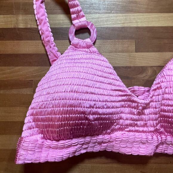 Isabella Rose Maza Textured Bralette Bikini Top D-cup pink - Picture 8 of 9